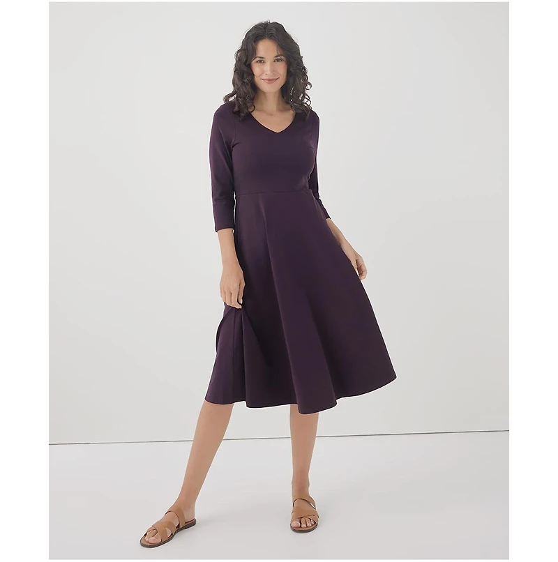Pact Women's Organic Cotton Fit & Flare Midi Party Dress