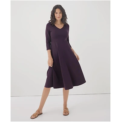 Pact Women's Organic Cotton Fit & Flare Midi Party Dress