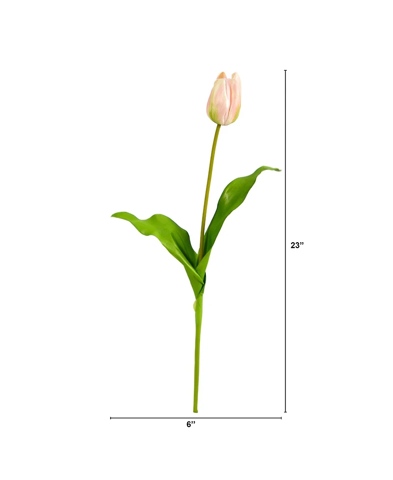 Slickblue 23" Dutch Tulip Artificial Flowers - Set of 12 Faux Tulips for Stylish Arrangements