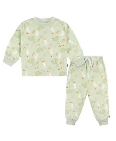 Gerber Baby Girls Long Sleeve Top and Pant Fleece Pajamas