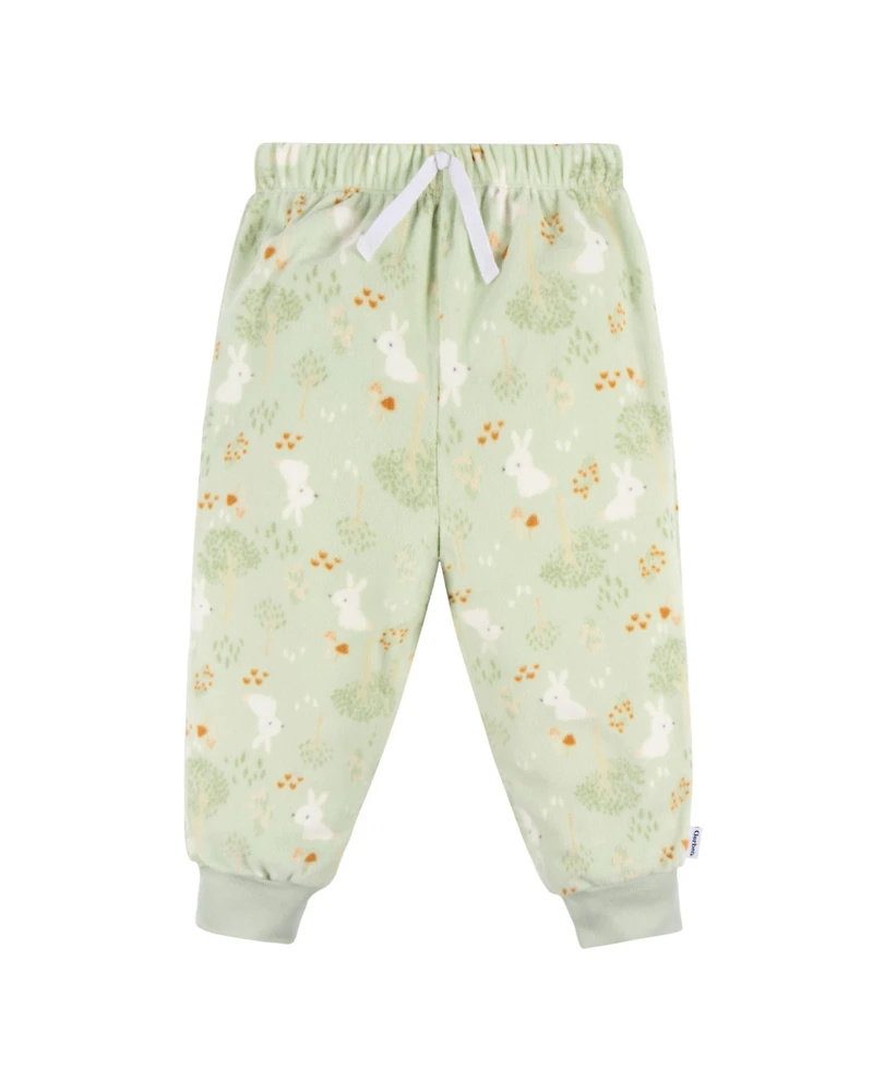 Gerber Baby Girls Long Sleeve Top and Pant Fleece Pajamas