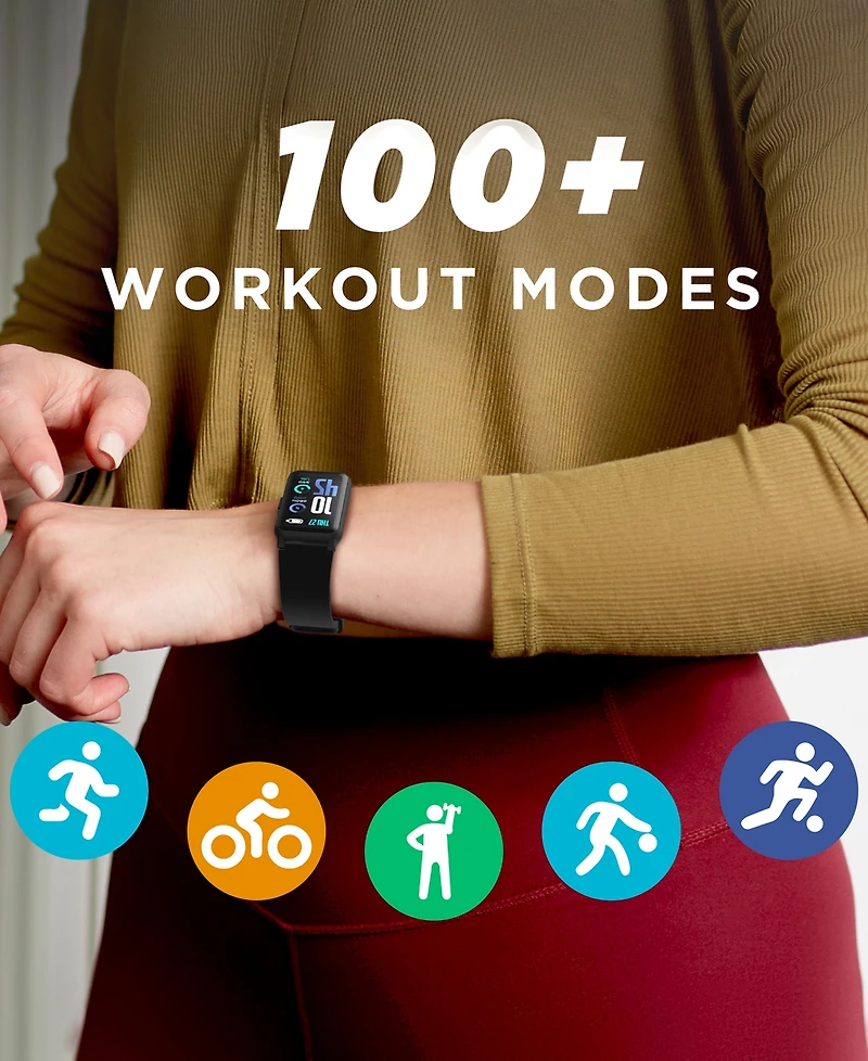 iTouch Active 4 Unisex Burgundy Silicone Strap Smartwatch Fitness Tracker 42.7mm