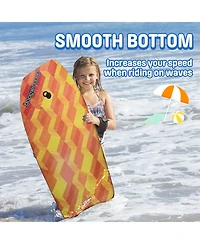 33" Fiber Clad Body Board for Beachwith Wrist Leash , Lightweight Boogie Boards with Eps Core