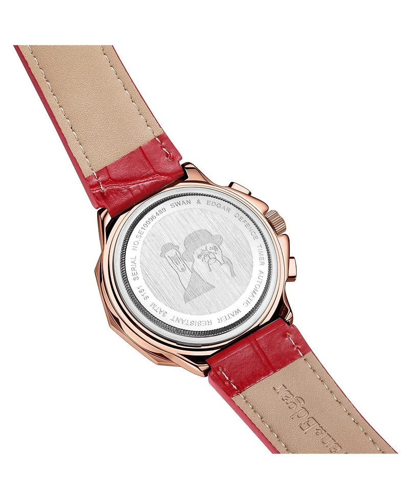 SE1491 Swan & Edgar Hand Assembled Defence Timer Automatic Rose Red