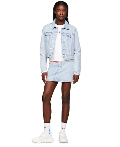 Tommy Jeans Women's Izzie Slim-Fit Distressed Denim Jacket