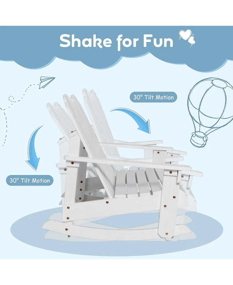 Slickblue 2 Person Adirondack Rocking Chair with Slatted seat
