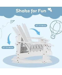 Slickblue 2 Person Adirondack Rocking Chair with Slatted seat