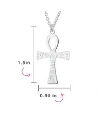 Bling Jewelry Large Religious Egyptian Hieroglyphs Key To Life Egyptian Ankh Cross Pendant Necklace Sterling Silver