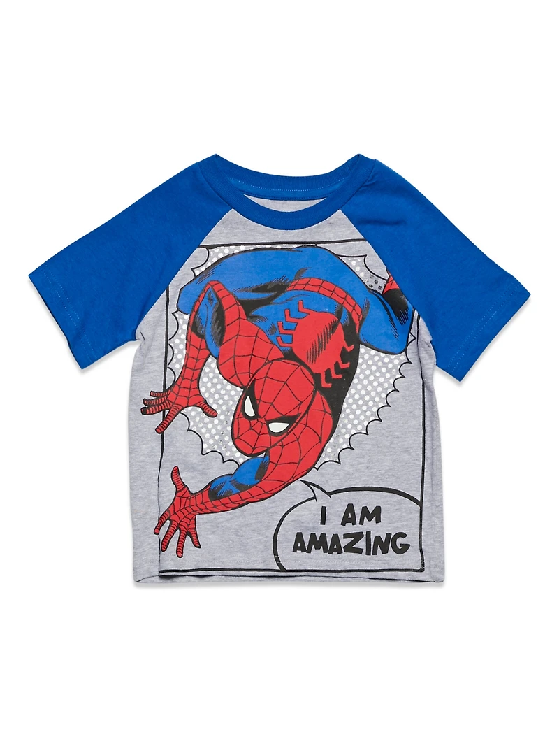Avengers Toddler Boys Marvel Captain America Black Panther Iron Man Short Sleeve Graphic T-Shirt