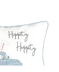13" x 20" Easter Egg "Hippity Hoppity" Spring Themed Pickup Truck Embroidered Accent Throw Pillow