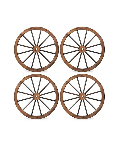 Slickblue Set of 4 Decorative Wooden Wagon Wheels 30 Inch Vintage Wagon Wheel Wall Decor