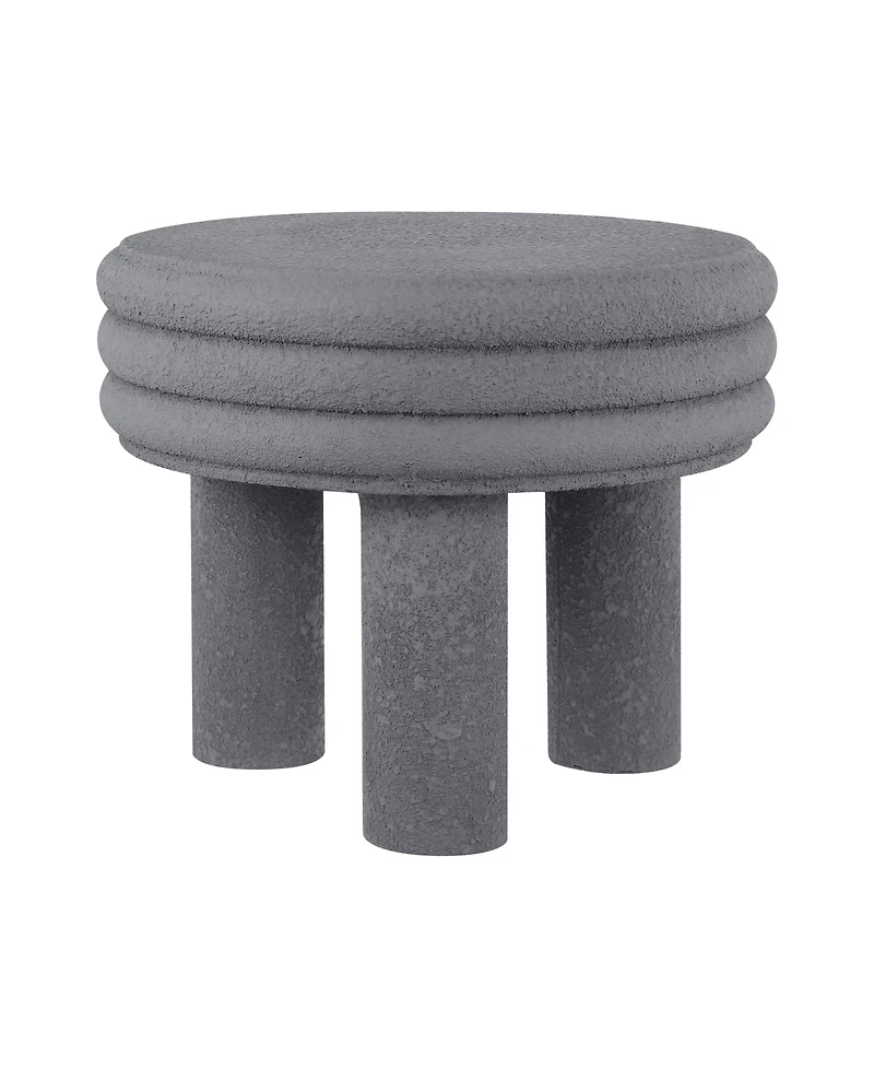 Jonathan Y Rashida 17.75" Contemporary Minimalist Curvy High Indoor/Outdoor Accent Table, White Frosted