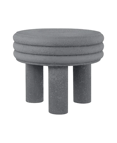 Jonathan Y Rashida 17.75" Contemporary Minimalist Curvy High Indoor/Outdoor Accent Table, White Frosted