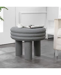 Jonathan Y Rashida 17.75" Contemporary Minimalist Curvy High Indoor/Outdoor Accent Table, White Frosted