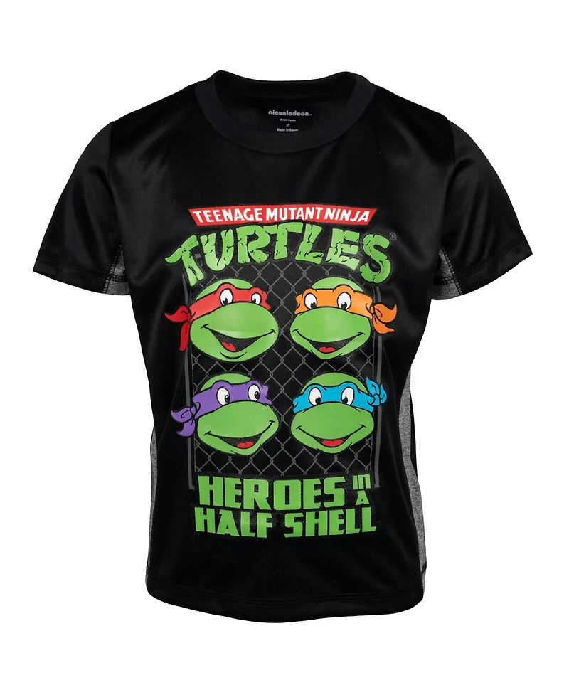 Teenage Mutant Ninja Turtles Toddler Boys Leonardo Michelangelo Raphael 3 Pack Athletic T-Shirts to