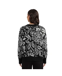 Ellen Tracy Women's Long Sleeve Jacquard Top