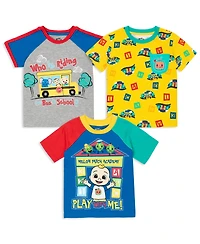 CoComelon Toddler Boys Jj 3 Pack T-Shirts to