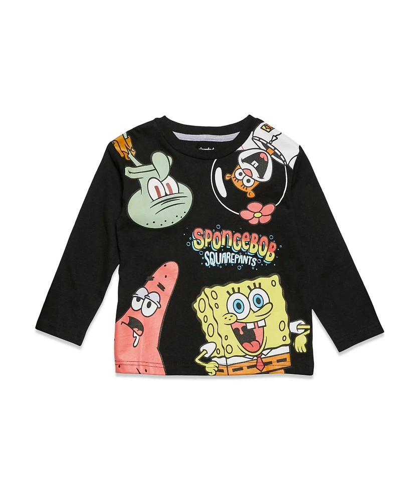 SpongeBob SquarePants Toddler Boys Patrick Squidward 2 Pack Long Sleeve T-Shirts to