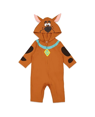 Scooby Doo Little Boys Scooby-Doo Zip Up Cosplay Coverall Newborn to Adult (0-6 Months - 2XL