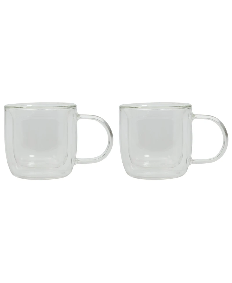 Mr. Coffee Salon Espresso 3 Oz Double Wall Insulated Glasses Mugs (Set of 2)