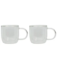 Mr. Coffee Salon Espresso 3 Oz Double Wall Insulated Glasses Mugs (Set of 2)