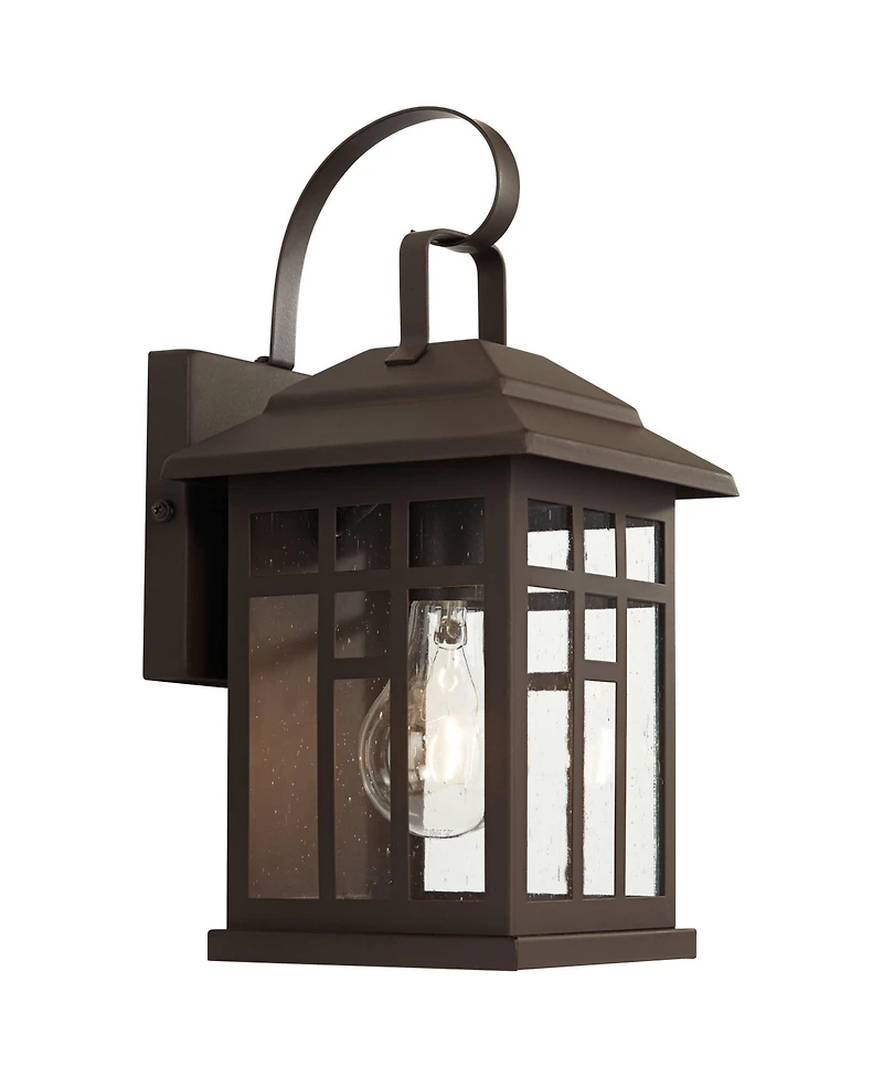 John Timberland Outdoor Wall Lights Set of 2 Fixture Carriage Style Bronze 12 1/2" Clear Glass Lantern Exterior House Porch Patio