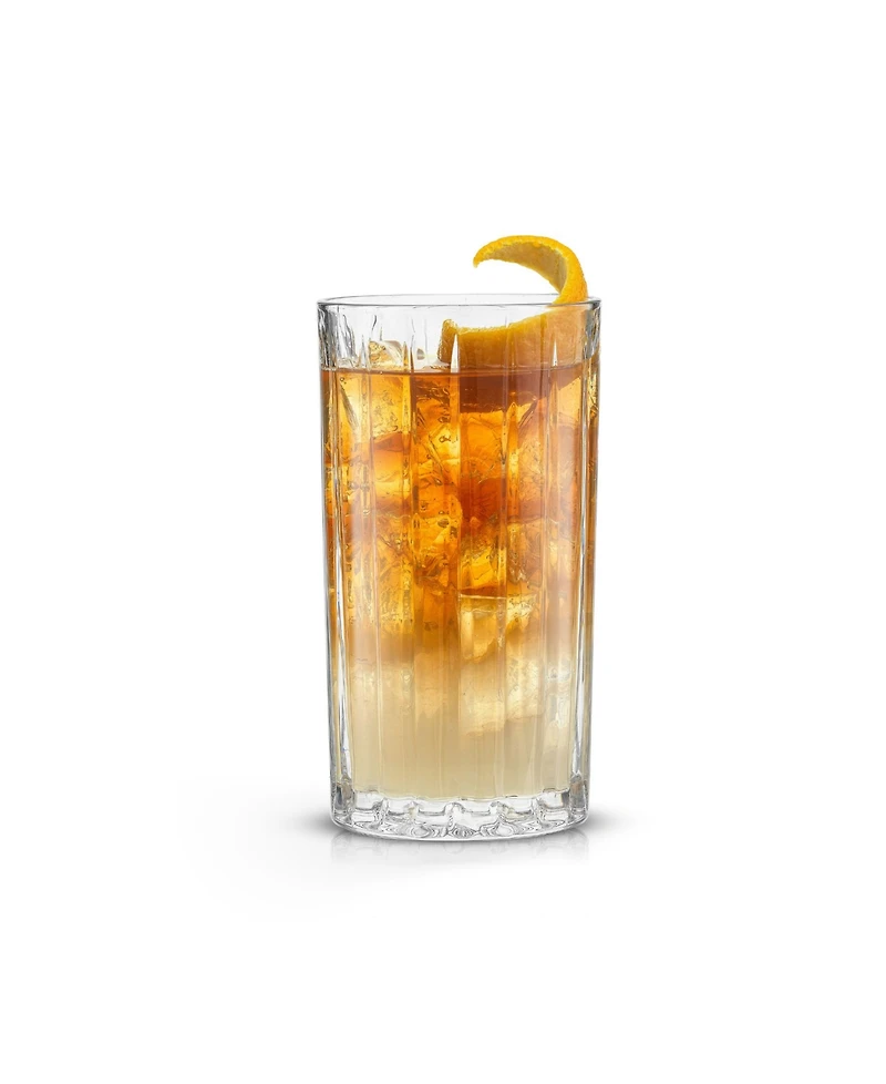 JoyJolt Alina Ribbed Glass Drinkware Set