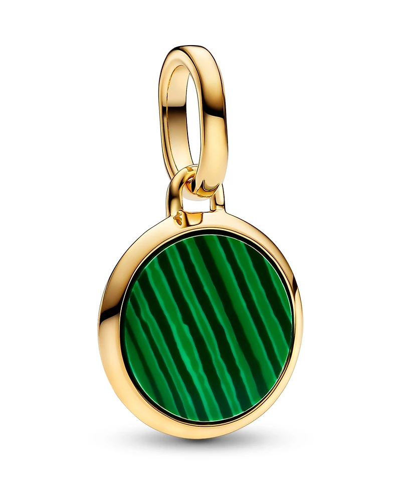 Pandora 14K Gold-Plated Green Engravable Mini Medallion Charm