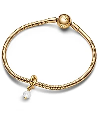 Pandora 14K Gold-Plated Turquoise Blue Eternity Circle Dangle Charm