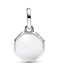 Pandora Sterling Silver Turquoise-colored Engravable Mini Medallion Charm