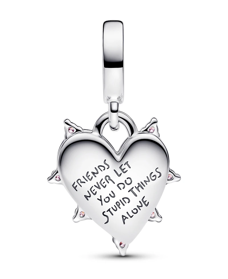 Pandora Sterling Silver Friendship Opalescent Double Dangle Charm