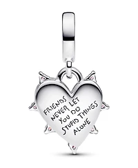 Pandora Sterling Silver Friendship Opalescent Double Dangle Charm