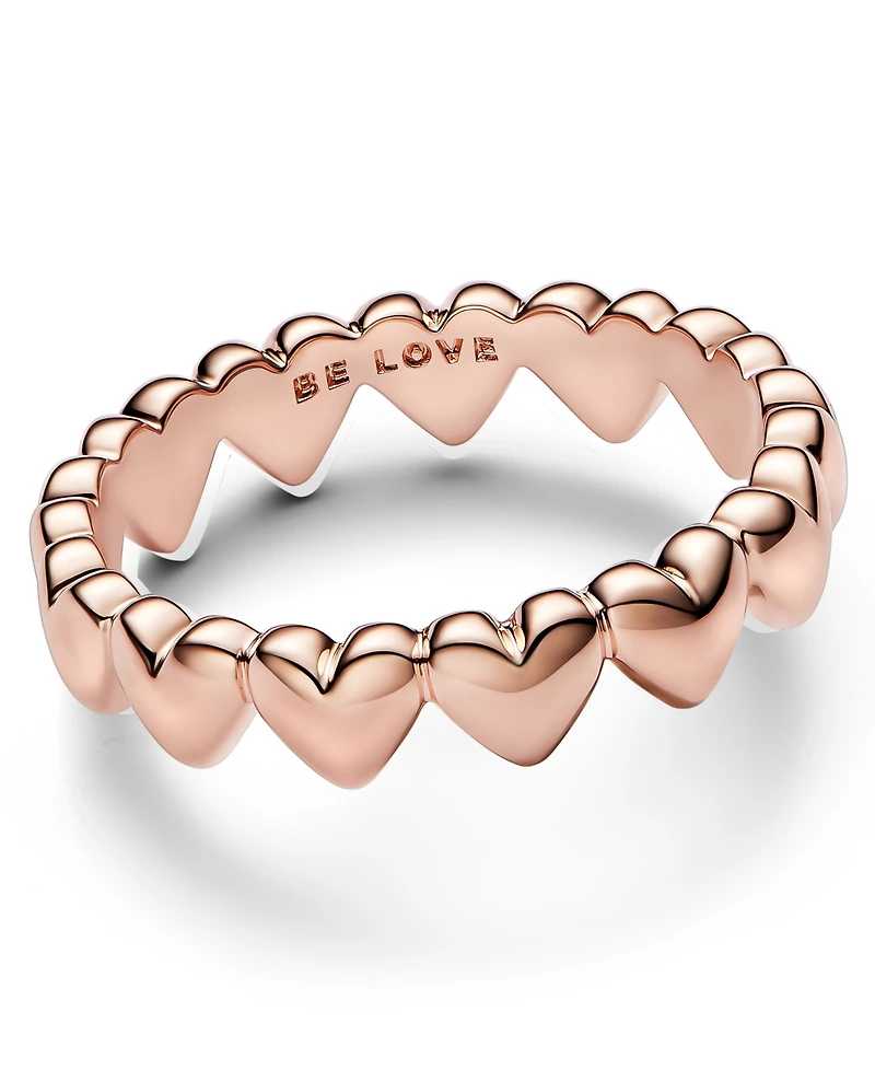 Pandora 14k Rose Gold-plated Row of Hearts Ring