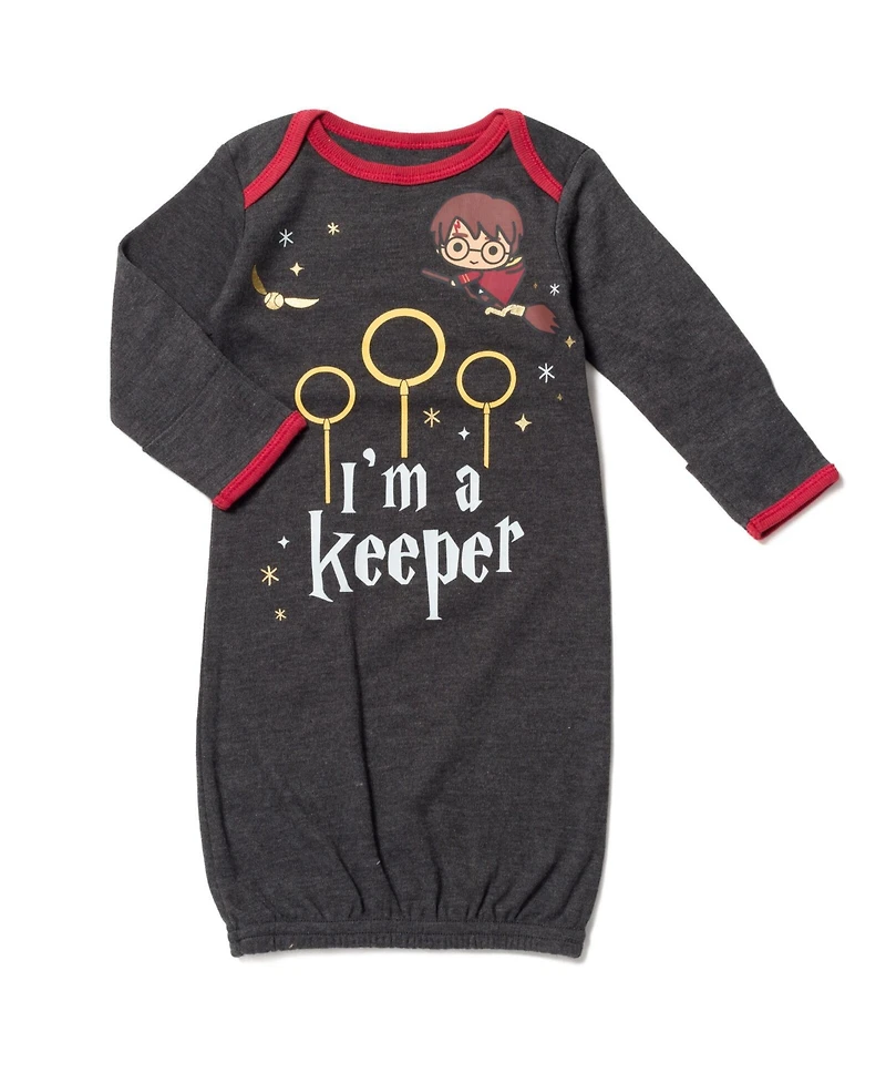 Harry Potter Baby Boys 3 Pack Long Sleeve Swaddle Sleeper Gowns