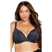 Avenue Plus Fashion Plunge Print Bra