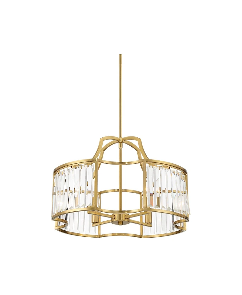 Possini Euro Design Gillian Gold Pendant Chandelier 21 1/2" Wide Modern Crystal 4-Light Fixture for Dining Room Kitchen Island