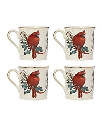 Lenox Winter Greetings Cardinal Mugs, Set of 4