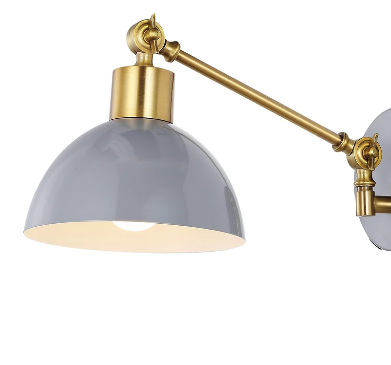 Jonathan Y Lisa Swing Arm Modern Midcentury Iron Usb Charging Port Led Sconce