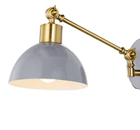 Jonathan Y Lisa Swing Arm Modern Midcentury Iron Usb Charging Port Led Sconce