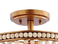 Jonathan Y Allie Wood Beaded/Metal Led Flush Mount Ceiling Light