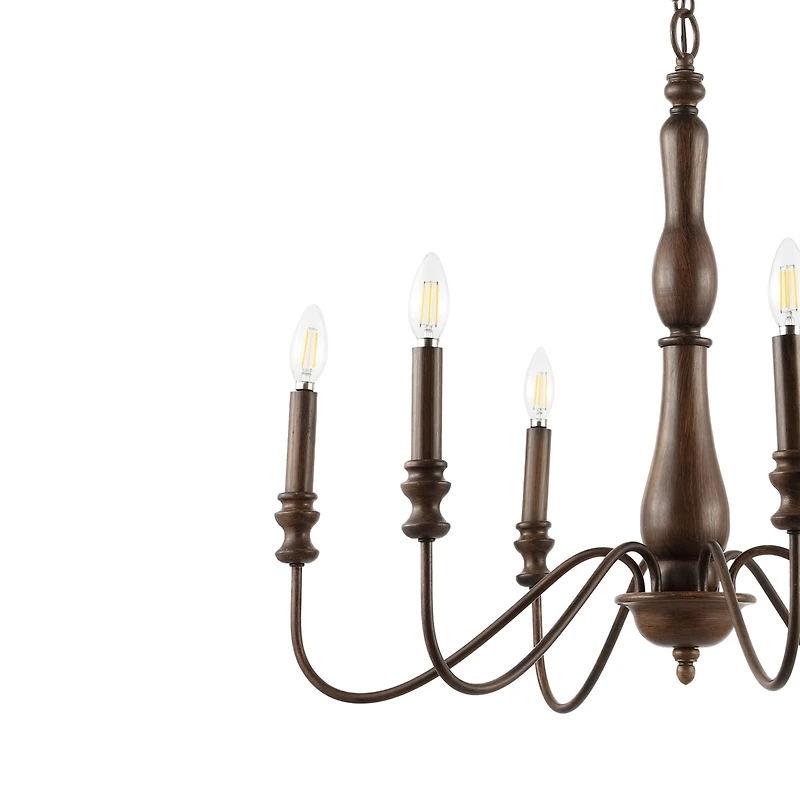 Jonathan Y Victoria Rustic Midcentury Iron Led Chandelier