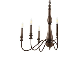 Jonathan Y Victoria Rustic Midcentury Iron Led Chandelier