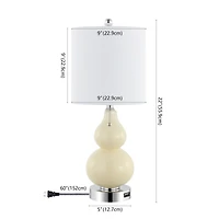 Jonathan Y Cora Classic Retro Glass Led Table Lamp with Usb Charging Port (Set of 2)