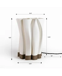 Jonathan Y Flame Modern Bohemian Plant-Based Pla 3D Printed Dimmable Led Table Lamp