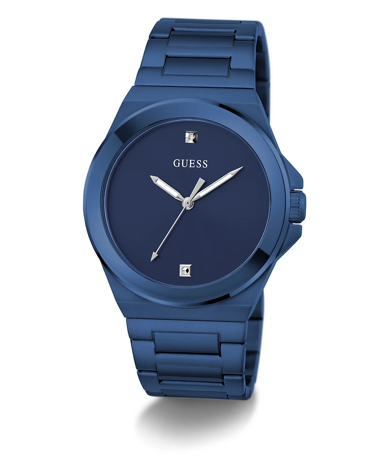 Guess Men's Analog Blue Stainless Steel Watch 44mm