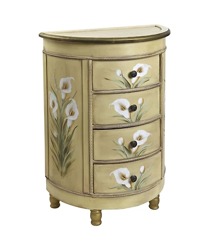 Slickblue Vintage Table with Calla Lily Floral Art Elegant Antique Accessory for Classic Decor