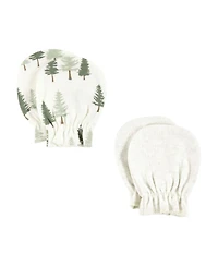 Hudson Baby Baby Boys Hudson Cotton Scratch Mittens, Forest Animals, 0-6 Months