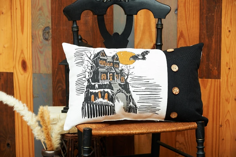 C&F Home 13" x 20" Haunted House Halloween Printed Throw Pillow