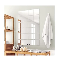 vidaXL 24 pcs Mirror Tiles Square Glass
