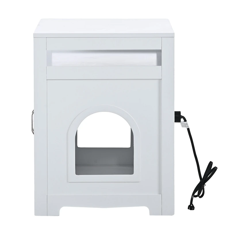 Streamdale Furniture White Wooden Cat Litter Box Enclosure